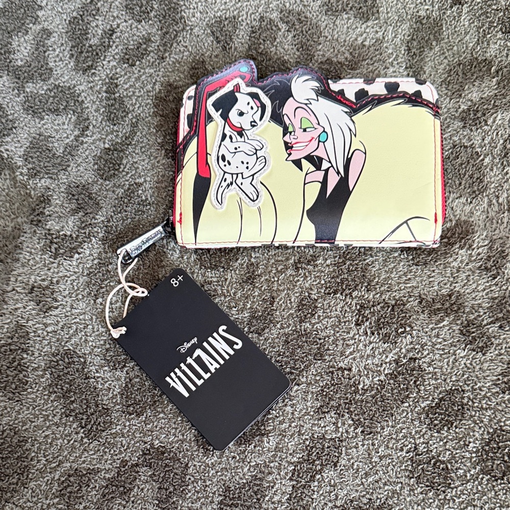 NWT LOUNGEFLY Cruella De Vil Wallet - Black and White